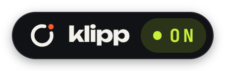 Klipp's on-screen indicator: auto-clips on
